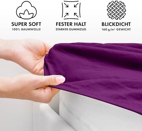 Jacobson Jersey-Spannbettlaken aus Baumwolle – OEKO-TEX STANDARD 100, 180x200–200x200 cm, Weiß