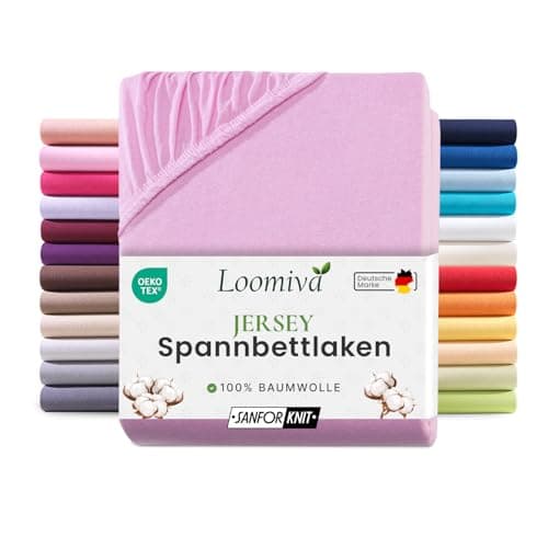 Jersey-Spannbettlaken 100% Baumwolle – 90–100×200 cm, für Matratzen bis 25 cm (Steghöhe bis 23 cm), Beige