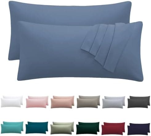 Kissenbezug 40x80 cm 2er Set – 100% Mikrofaser Beige, weich & bügelfrei mit Reißverschluss