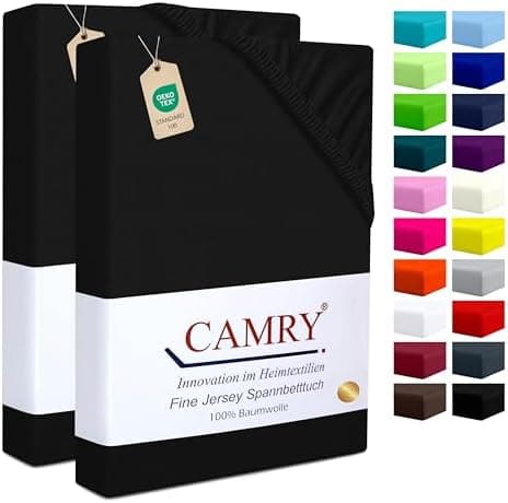 Camry Spannbettlaken 180x200–200x200 cm – Baumwoll‑Jersey Orange