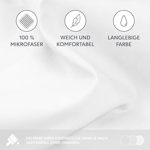 Dreamzie Kissenbezug 40x80 (2er Set) – Mikrofaser weich, OEKO-TEX STANDARD 100, Anthrazit mit Reißverschluss