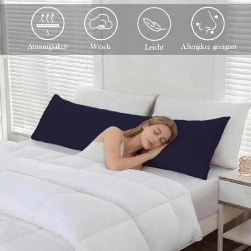 Kissenbezug 40x80 cm 2er Set – 100% Mikrofaser Beige, weich & bügelfrei mit Reißverschluss