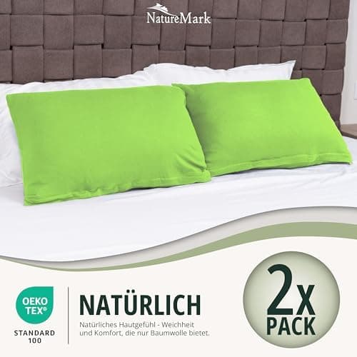 NatureMark Jersey Kissenbezüge – weich & atmungsaktiv, hautfreundlich – 40x40 cm, Anthrazit