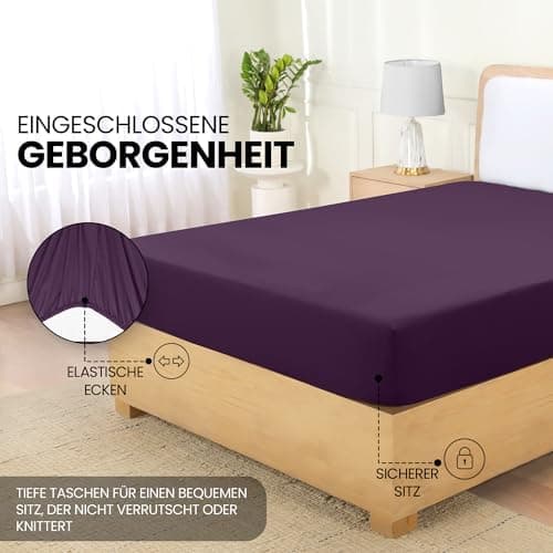 Utopia Bedding Spannbettlaken 180×200 cm – Grau, gebürstete Polyester‑Mikrofaser, OEKO‑TEX zertifiziert