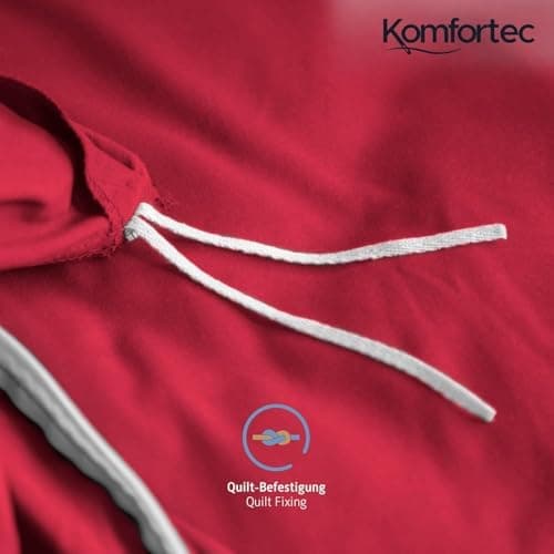 Komfortec Bettwäsche 2‑teilig (Bettbezug 155x220 + Kissenbezug 80x80) – superweiche gebürstete 100% Mikrofaser, Grau, OE