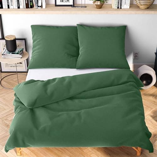 Bettwäsche 135×200 cm – Anthrazit, kuschelig weich & bügelfrei – ÖKO‑TEX MADE IN GREEN | 1x Bettbezug 135×200 + 1x Kisse