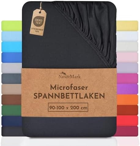 NatureMark Mikrofaser-Spannbettlaken 90x200–100x200 cm, türkis