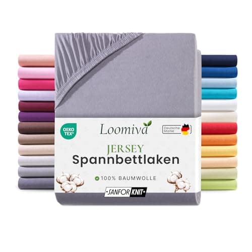 Jersey-Spannbettlaken 100% Baumwolle – 90–100×200 cm, für Matratzen bis 25 cm (Steghöhe bis 23 cm), Beige