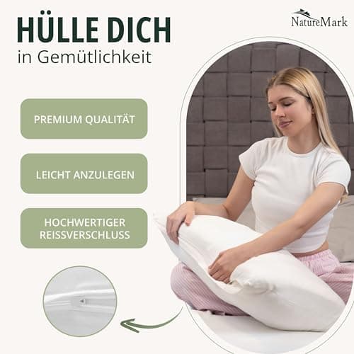 NatureMark Jersey Kissenbezüge – weich & atmungsaktiv, hautfreundlich – 40x40 cm, Anthrazit