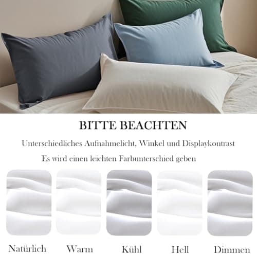 Kissenbezug 40x80 cm 2er Set – 100% Mikrofaser Beige, weich & bügelfrei mit Reißverschluss