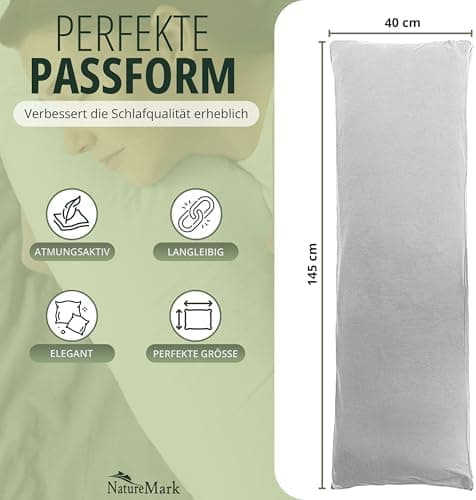NatureMark Jersey Kissenbezüge – weich & atmungsaktiv, hautfreundlich – 40x40 cm, Anthrazit