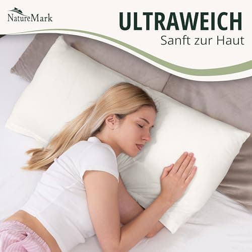 NatureMark Jersey Kissenbezüge – weich & atmungsaktiv, hautfreundlich – 40x40 cm, Anthrazit