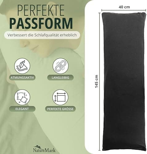 NatureMark Jersey Kissenbezüge – weich & atmungsaktiv, hautfreundlich – 40x40 cm, Anthrazit