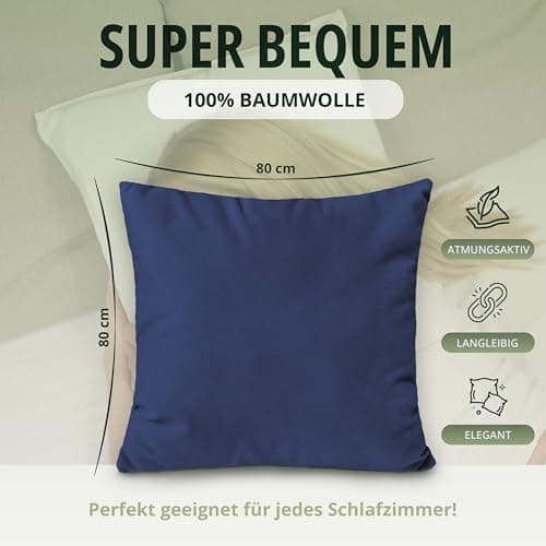NatureMark Jersey Kissenbezüge – weich & atmungsaktiv, hautfreundlich – 40x40 cm, Anthrazit