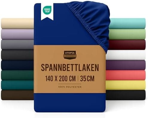 Utopia Bedding Spannbettlaken 180×200 cm – Grau, gebürstete Polyester‑Mikrofaser, OEKO‑TEX zertifiziert