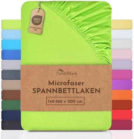 NatureMark Mikrofaser-Spannbettlaken 90x200–100x200 cm, türkis