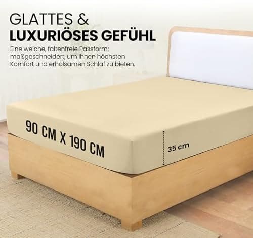 Utopia Bedding Spannbettlaken 180×200 cm – Grau, gebürstete Polyester‑Mikrofaser, OEKO‑TEX zertifiziert
