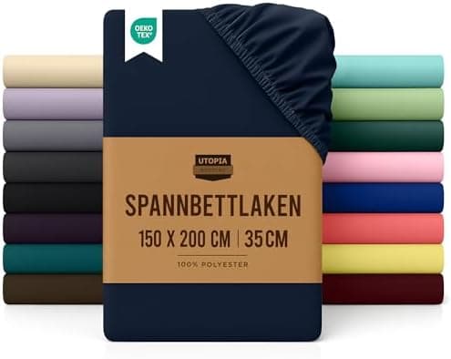 Utopia Bedding Spannbettlaken 180×200 cm – Grau, gebürstete Polyester‑Mikrofaser, OEKO‑TEX zertifiziert