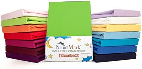 NatureMark Spannbettlaken / Spannbetttuch 100% Baumwolle, anthrazit – 90 x 200 bis 100 x 200 cm