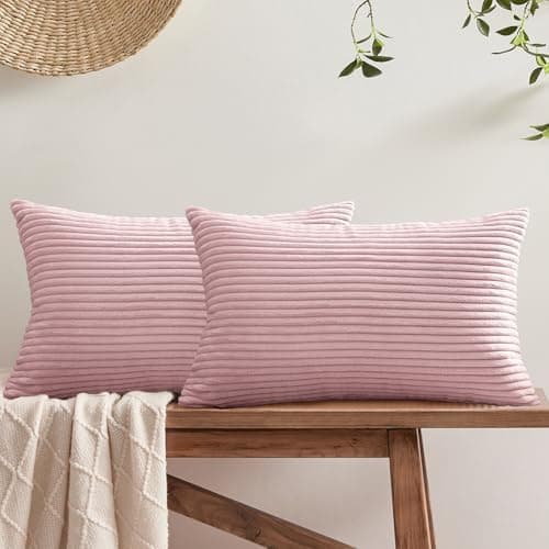 Softalker Kissenbezug 40x40 cm – 2er Set flauschig rosa, Dekokissenbezug für Sofa, Wohnzimmer & Schlafzimmer
