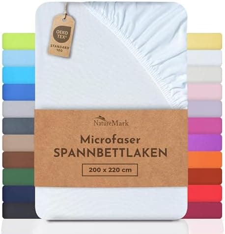NatureMark Mikrofaser-Spannbettlaken 90x200–100x200 cm, türkis