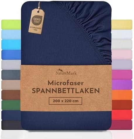NatureMark Mikrofaser-Spannbettlaken 90x200–100x200 cm, türkis