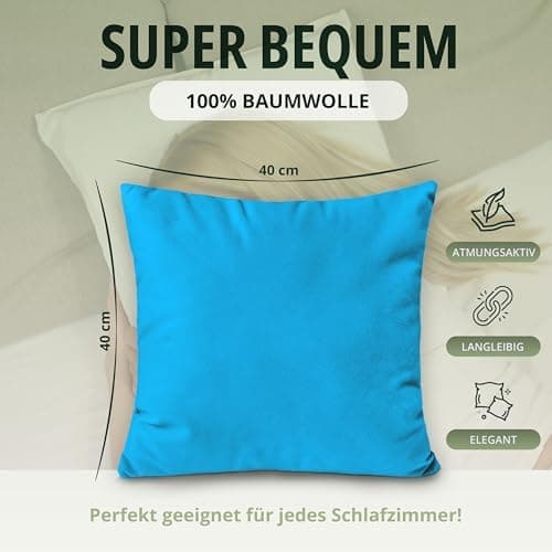 NatureMark Jersey Kissenbezüge – weich & atmungsaktiv, hautfreundlich – 40x40 cm, Anthrazit