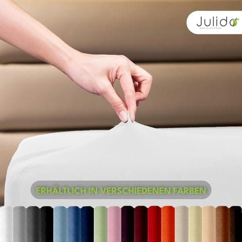 Julido Jersey-Spannbettlaken 140x200 cm – Baumwolle, OEKO-TEX® Standard 100, hautfreundlich & allergikergeeignet, Grün