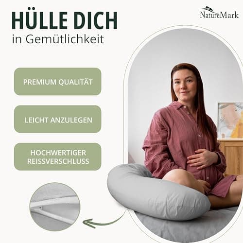 NatureMark Jersey Kissenbezüge – weich & atmungsaktiv, hautfreundlich – 40x40 cm, Anthrazit