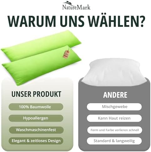 NatureMark Jersey Kissenbezüge – weich & atmungsaktiv, hautfreundlich – 40x40 cm, Anthrazit