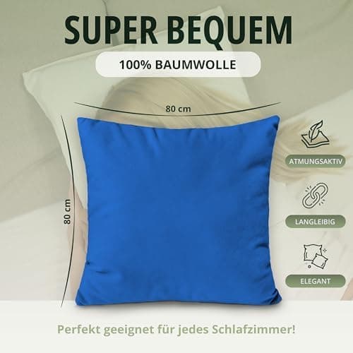 NatureMark Jersey Kissenbezüge – weich & atmungsaktiv, hautfreundlich – 40x40 cm, Anthrazit