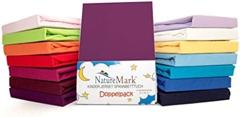 NatureMark Spannbettlaken / Spannbetttuch 100% Baumwolle, anthrazit – 90 x 200 bis 100 x 200 cm