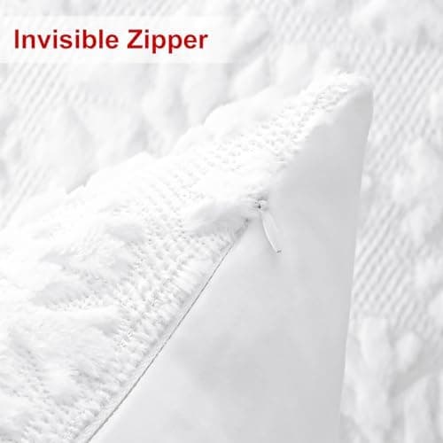 Artscope 2er-Set Kissenbezüge (40x40 cm) – weicher Kurzplüsch Wollsamt, Schneeflocke Creme Beige
