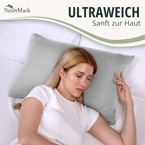 NatureMark Jersey Kissenbezüge – weich & atmungsaktiv, hautfreundlich – 40x40 cm, Anthrazit
