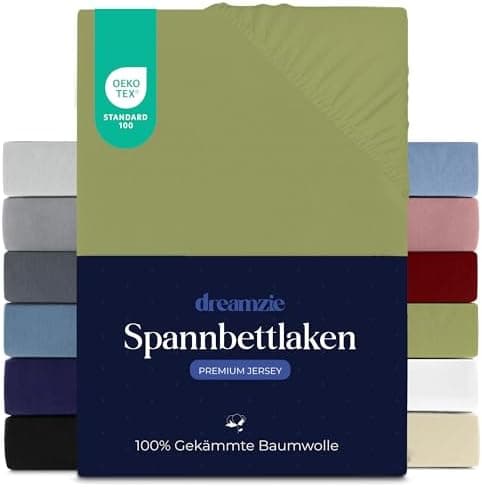 Dreamzie Spannbettlaken 70 x 200 cm – 100% Jersey‑Baumwolle, 150 g/m², OEKO‑TEX® STANDARD 100 – Anthrazit
