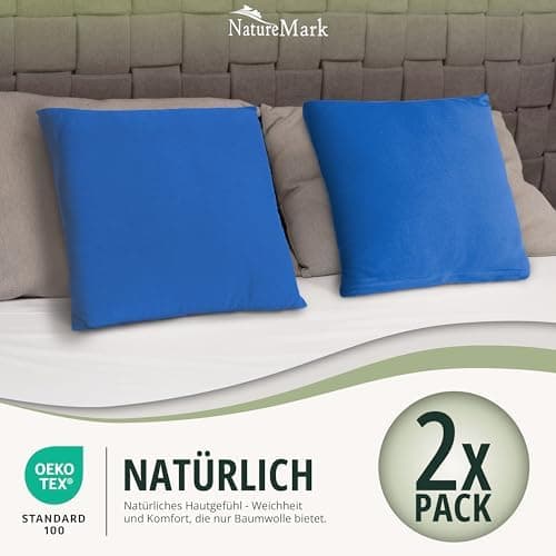 NatureMark Jersey Kissenbezüge – weich & atmungsaktiv, hautfreundlich – 40x40 cm, Anthrazit