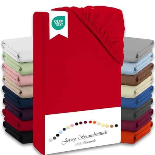 Julido Jersey-Spannbettlaken 140x200 cm – Baumwolle, OEKO-TEX® Standard 100, hautfreundlich & allergikergeeignet, Grün