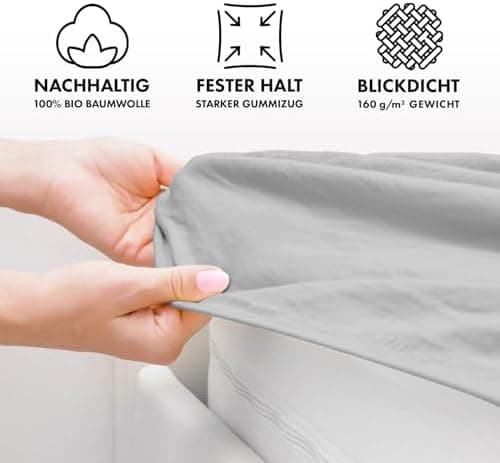 Jacobson Spannbettlaken 180×200 cm – GOTS‑zertifizierte Bio‑Baumwolle