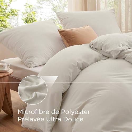 BEDSURE Bettwäsche 135x200 4‑teilig – Weiches Baumwoll‑Feeling Bettwäsche‑Set 135 x 200 cm, inkl. 2 Kissenbezüge 80x80,
