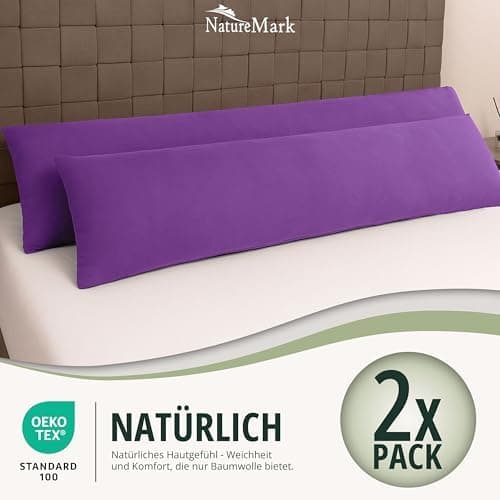 NatureMark Jersey Kissenbezüge – weich & atmungsaktiv, hautfreundlich – 40x40 cm, Anthrazit