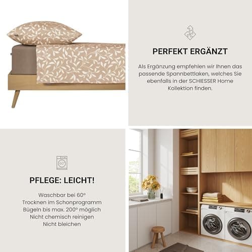Schiesser Spannbettlaken Jessi – 100% gekämmte Baumwolle aus nachhaltiger Produktion | 180–190×200 cm, Matratzenhöhe bis