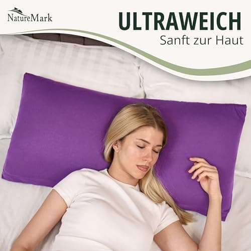 NatureMark Jersey Kissenbezüge – weich & atmungsaktiv, hautfreundlich – 40x40 cm, Anthrazit