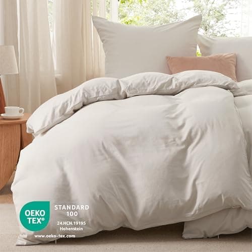 BEDSURE Bettwäsche 135x200 4‑teilig – Weiches Baumwoll‑Feeling Bettwäsche‑Set 135 x 200 cm, inkl. 2 Kissenbezüge 80x80,