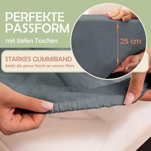 NatureMark Mikrofaser-Spannbettlaken 90x200–100x200 cm, türkis