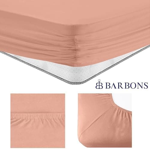 BARBONS Spannbettlaken 140x200 cm – 100% Baumwolle Jersey, für Boxspringbett & Matratzen bis 27 cm – Hellgrau