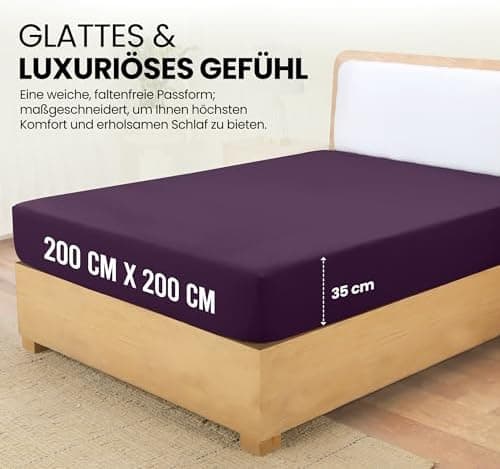 Utopia Bedding Spannbettlaken 180×200 cm – Grau, gebürstete Polyester‑Mikrofaser, OEKO‑TEX zertifiziert