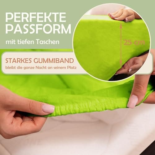 NatureMark Mikrofaser-Spannbettlaken 90x200–100x200 cm, türkis