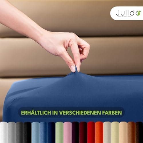Julido Jersey-Spannbettlaken 140x200 cm – Baumwolle, OEKO-TEX® Standard 100, hautfreundlich & allergikergeeignet, Grün