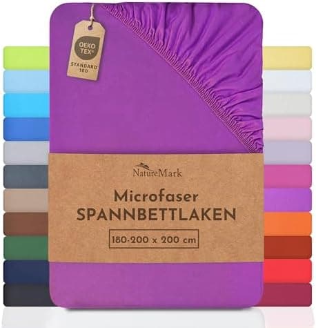 NatureMark Mikrofaser-Spannbettlaken 90x200–100x200 cm, türkis