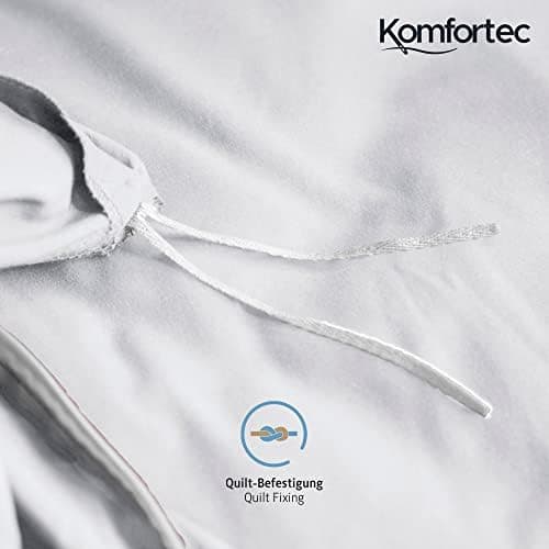 Komfortec Bettwäsche 2‑teilig (Bettbezug 155x220 + Kissenbezug 80x80) – superweiche gebürstete 100% Mikrofaser, Grau, OE